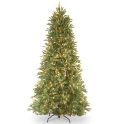 7.5 Ft. Pre-Lit Tiffany Fir Slim Tree With Clear Lights