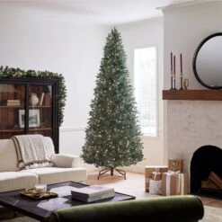 9 Ft. Pre-Lit Tiffany Fir Slim Tree With Clear Lights - PE Branch Tips 23 9 Ft. Pre-Lit Tiffany Fir Slim Tree With Clear Lights - PE Branch Tips -Christmas Trees Sales PETF3 304 90 Lifestyle