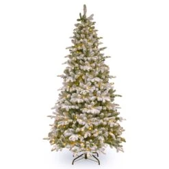 6.5 Ft. Pre-Lit Snowy Everest Fir Medium Tree With Clear Lights 13 6.5 Ft. Pre-Lit Snowy Everest Fir Medium Tree With Clear Lights -Christmas Trees Sales PEV3 311 65