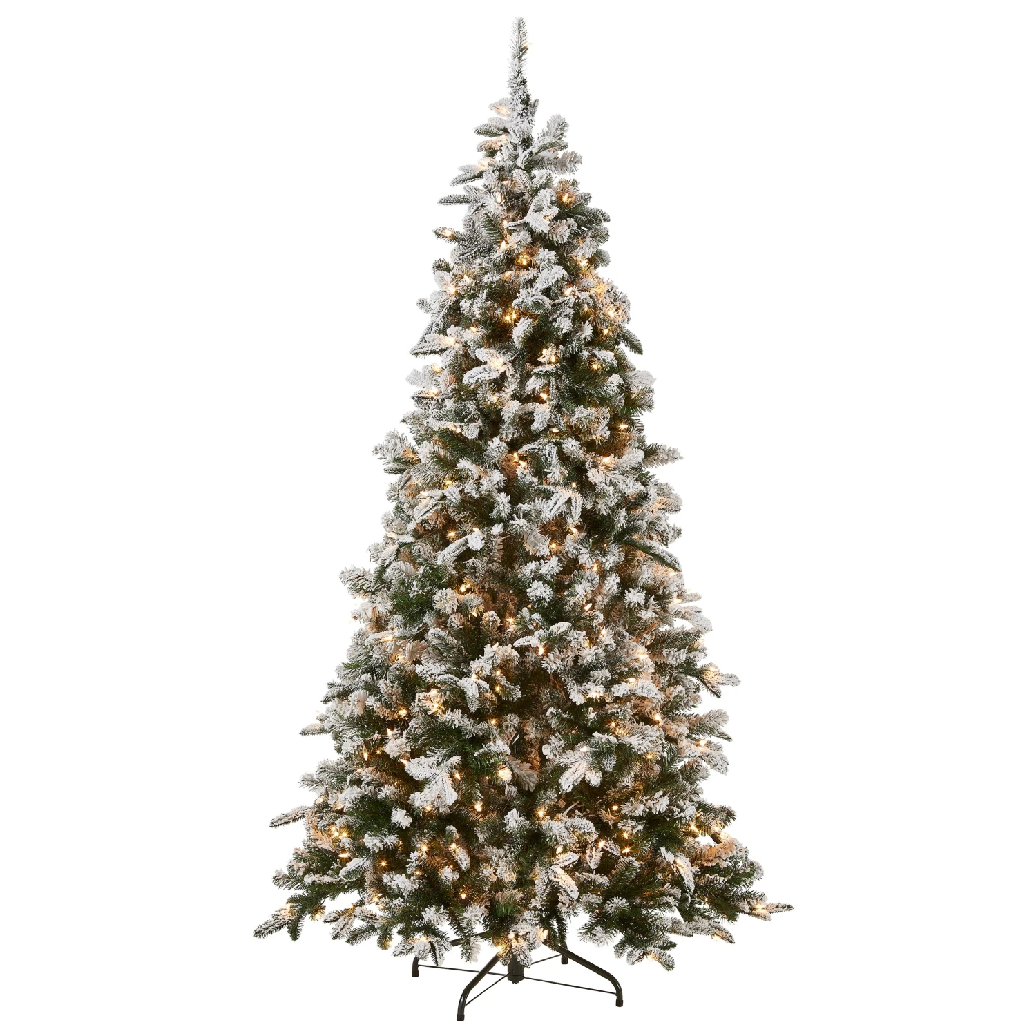6.5 Ft. Pre-Lit Snowy Everest Fir Medium Tree With Clear Lights 1 6.5 Ft. Pre-Lit Snowy Everest Fir Medium Tree With Clear Lights