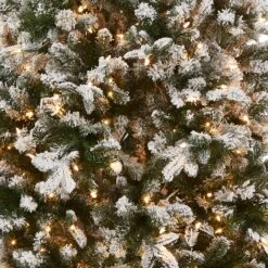 6.5 Ft. Pre-Lit Snowy Everest Fir Medium Tree With Clear Lights 9 6.5 Ft. Pre-Lit Snowy Everest Fir Medium Tree With Clear Lights -Christmas Trees Sales PEV3 311 65 Silo C1