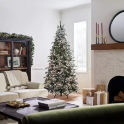 7.5 Ft. Pre-Lit Snowy Everest Fir Medium Tree With Clear Lights -Christmas Trees Sales PEV3 311 75 Lifestyle