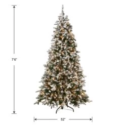 7.5 Ft. Pre-Lit Snowy Everest Fir Medium Tree With Clear Lights -Christmas Trees Sales PEV3 311 75 Silo Dim