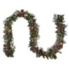 9 Ft. Pre-Lit Wintry Berry Garland With Clear Lights, Plug-In