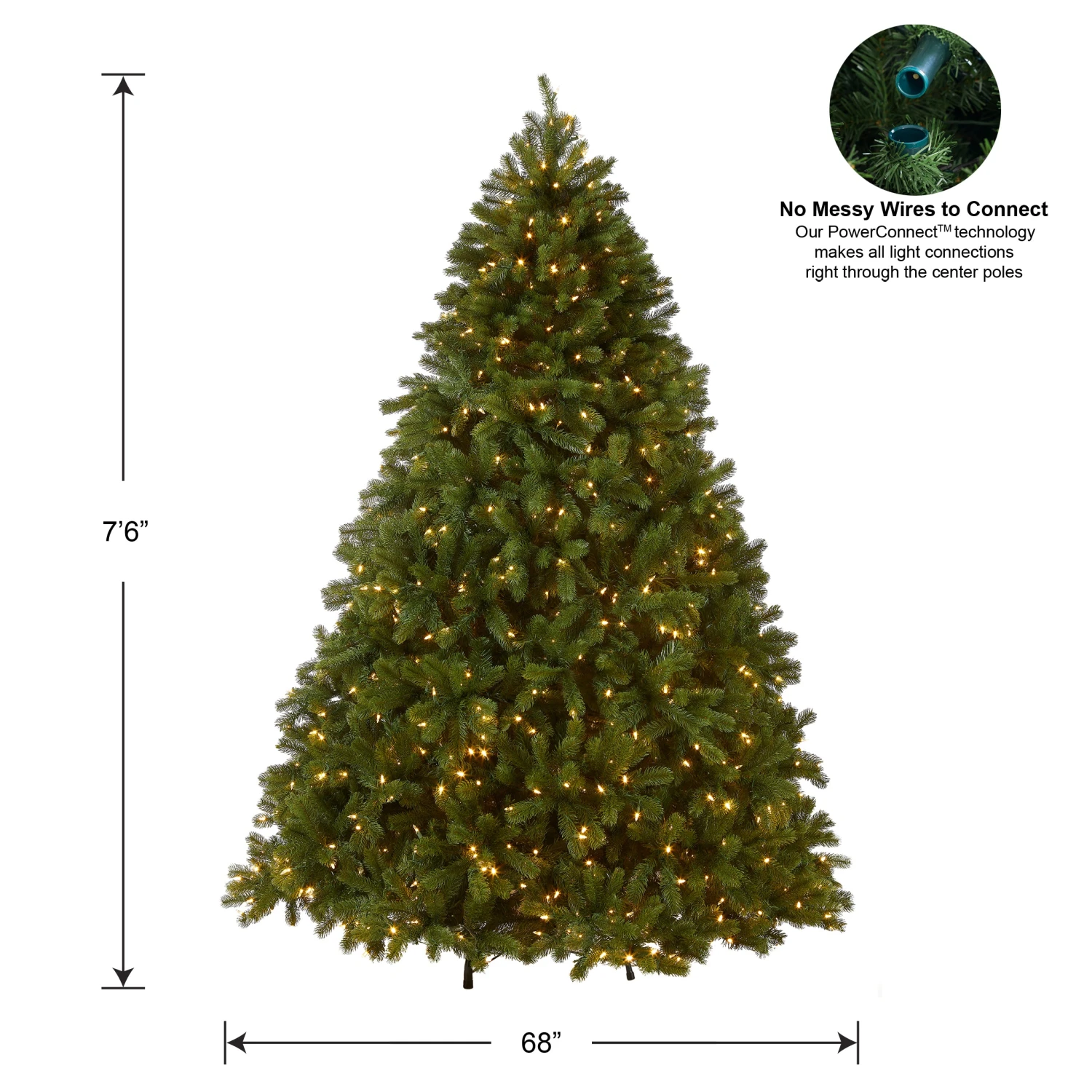 7.5 Ft. Pre-Lit Deluxe Downswept Douglas Fir Tree With PowerConnect Dual Color LED Lights 5 7.5 Ft. Pre-Lit Deluxe Downswept Douglas Fir Tree With PowerConnect Dual Color LED Lights - Image 5
