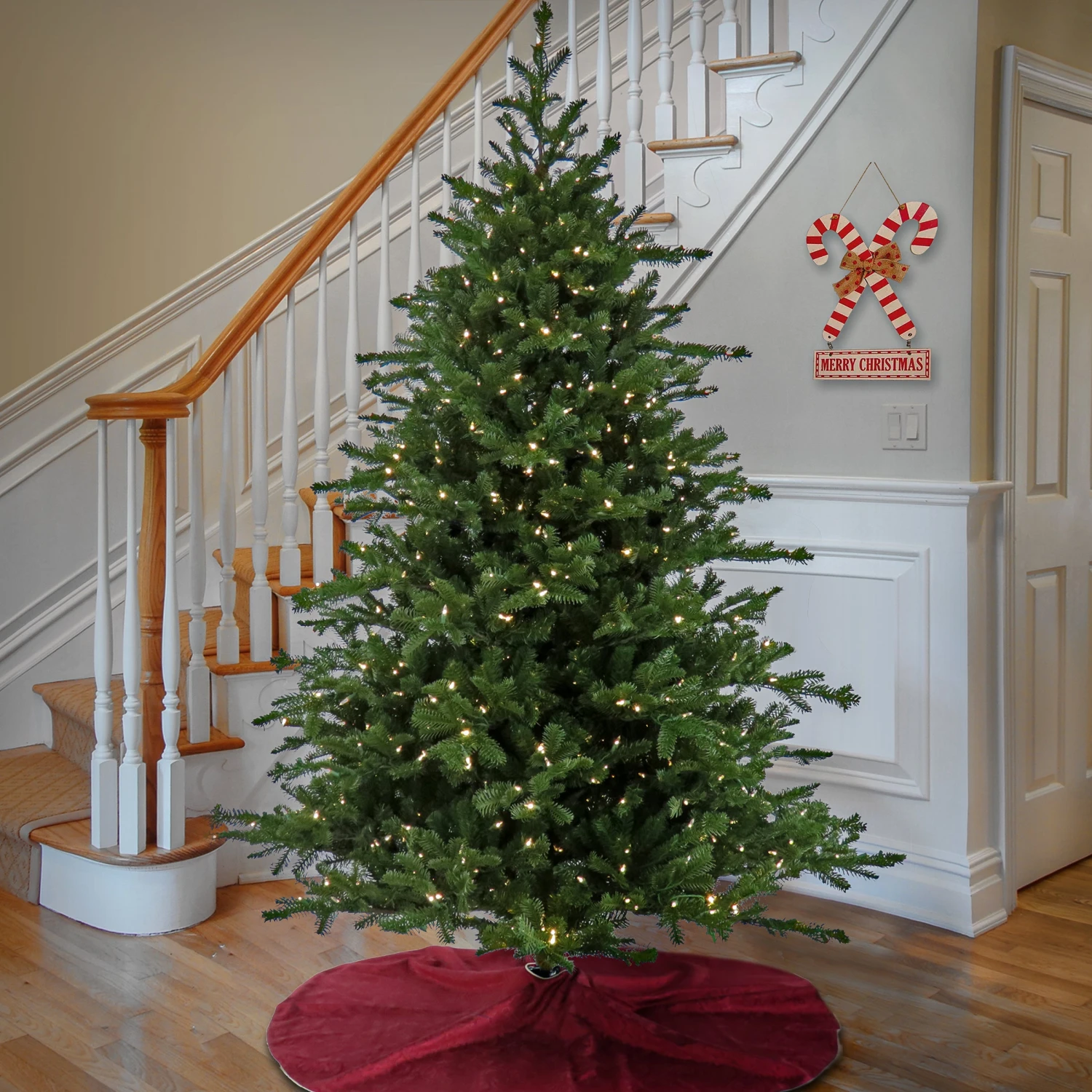 10 Ft. Pre-Lit Douglas Fir Hinged Tree With Warm White LED Lights 2 10 Ft. Pre-Lit Douglas Fir Hinged Tree With Warm White LED Lights - Image 2