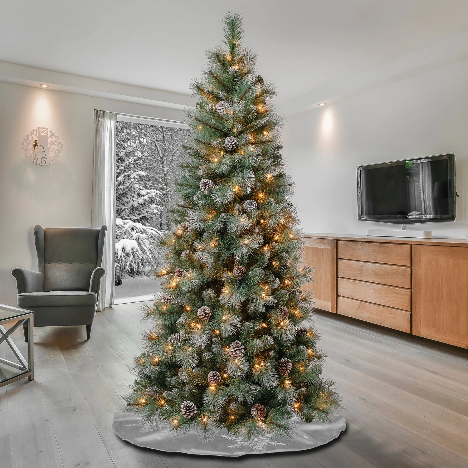 6 Ft. Pre-Lit Perry Mixed Pine Tree With Clear Lights 2 6 Ft. Pre-Lit Perry Mixed Pine Tree With Clear Lights - Image 2