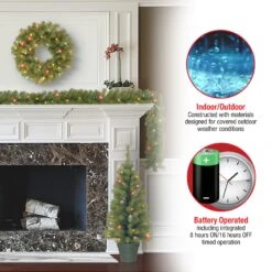 Pre-Lit Promotional Green Assortment Set Of 2 Entrance Trees, 1 Wreath, 1 Garland 11 Pre-Lit Promotional Green Assortment Set Of 2 Entrance Trees, 1 Wreath, 1 Garland -Christmas Trees Sales PRO7 ASST 12 Features