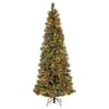 7 Ft. Pre-Lit Glistening Pine Pencil Slim Tree With Multicolor Lights
