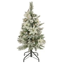 3 Ft. Pre-Lit Frosted Colonial Slim Tree With Clear Lights
