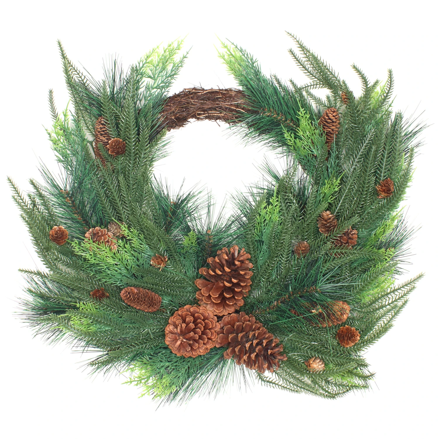 26 In. Mixed Bristle Pine Decorated Wreath 1 26 In. Mixed Bristle Pine Decorated Wreath