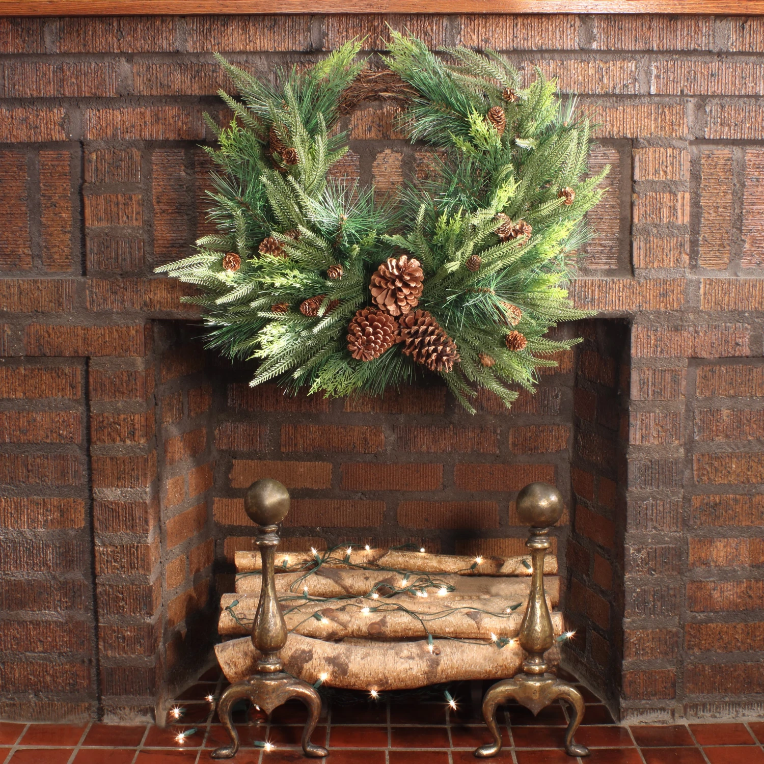 26 In. Mixed Bristle Pine Decorated Wreath 2 26 In. Mixed Bristle Pine Decorated Wreath - Image 2