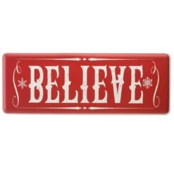 31 In. Believe Horizontal Holiday Wall Sign
