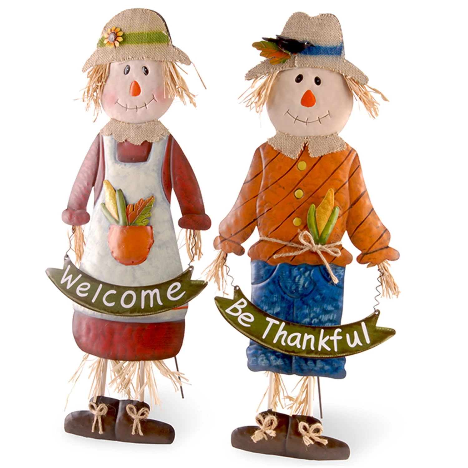 27 In. Metal Scarecrow Standing Outdoor Fall Decoration 1 27 In. Metal Scarecrow Standing Outdoor Fall Decoration