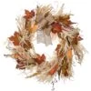 24 In. Fall Wreath With Raffia Leaves,Corn Cobs, Berry Clusters