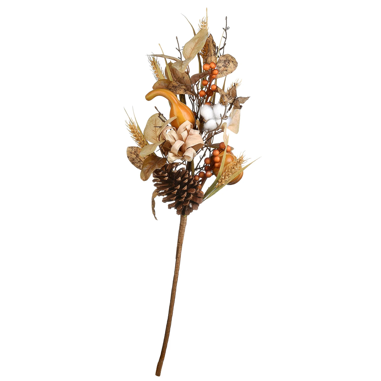 28 In. 2-Piece Fall Bouquet, Decorated With Gourds, Berry Clusters, Pine Cones, Assorted Leaves 1 28 In. 2-Piece Fall Bouquet, Decorated With Gourds, Berry Clusters, Pine Cones, Assorted Leaves