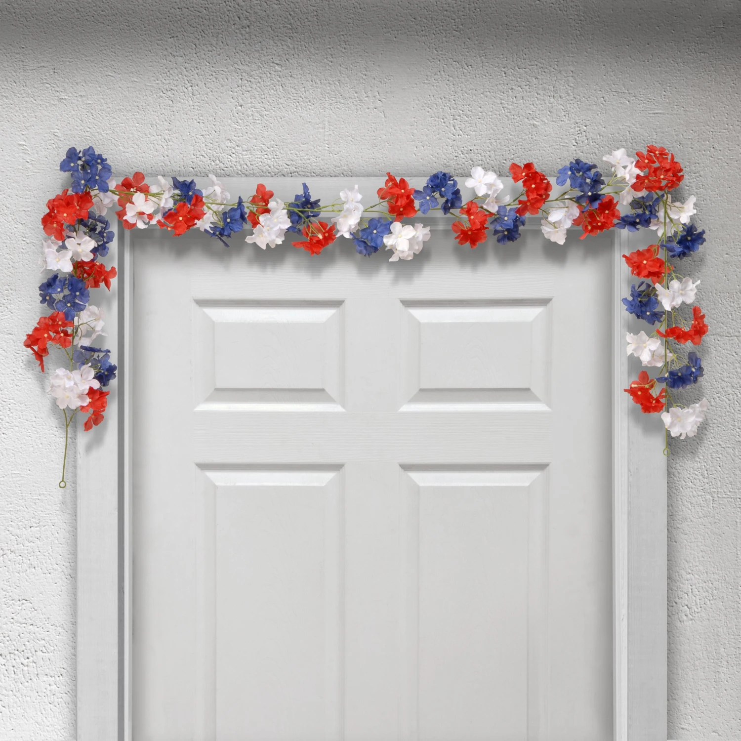 6 Ft. Patriotic Hydrangea Garland, 2-Pack 2 6 Ft. Patriotic Hydrangea Garland, 2-Pack - Image 2
