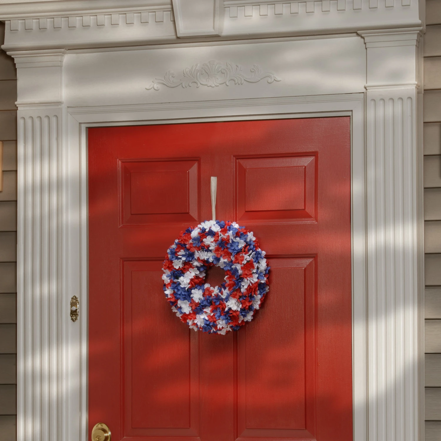 14 In. Patriotic Hydrangea Wreath 2 14 In. Patriotic Hydrangea Wreath - Image 2