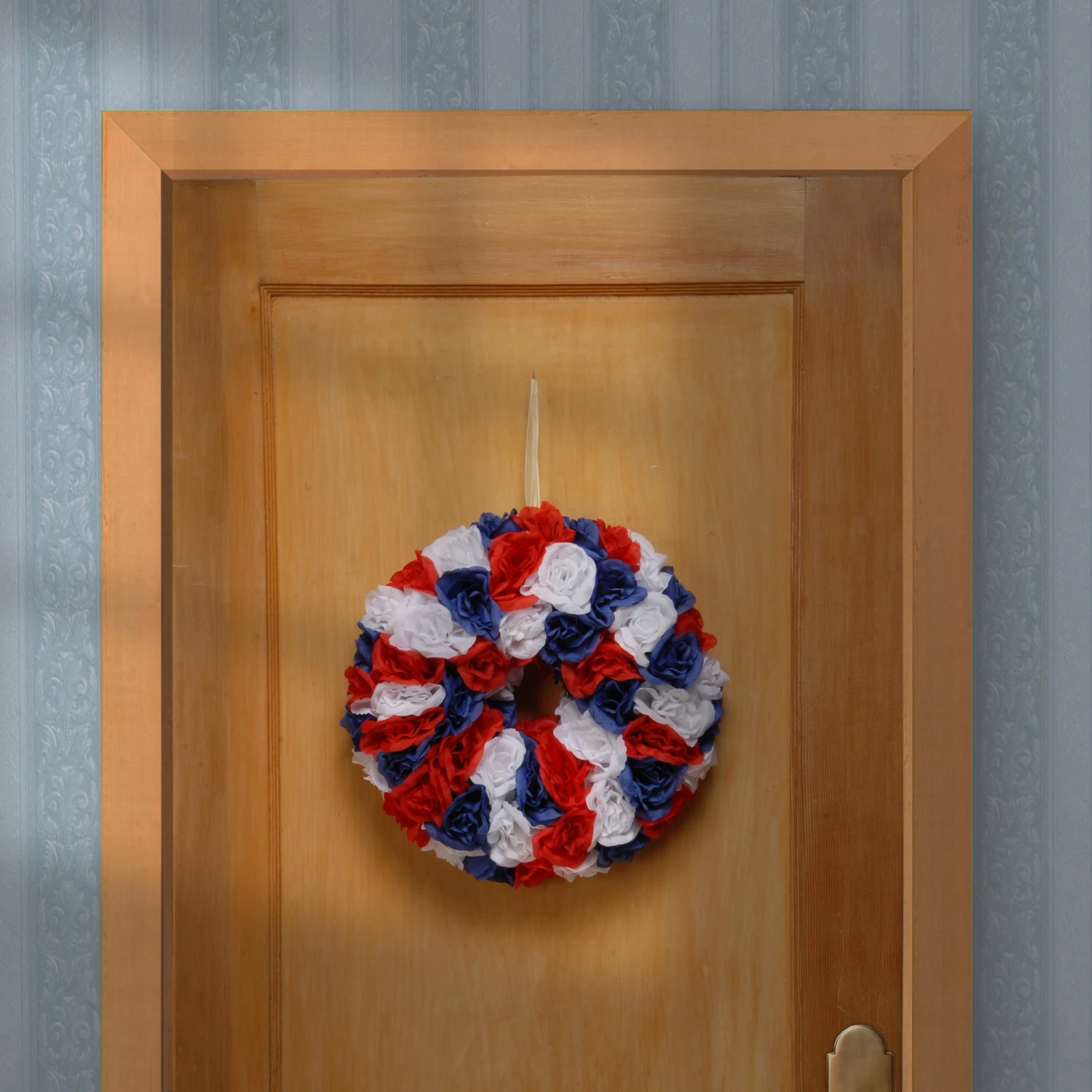 14 In. Patriotic Rose Wreath 2 14 In. Patriotic Rose Wreath - Image 2