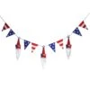 6 Ft. Patriotic Flags And Red Gnomes Garland
