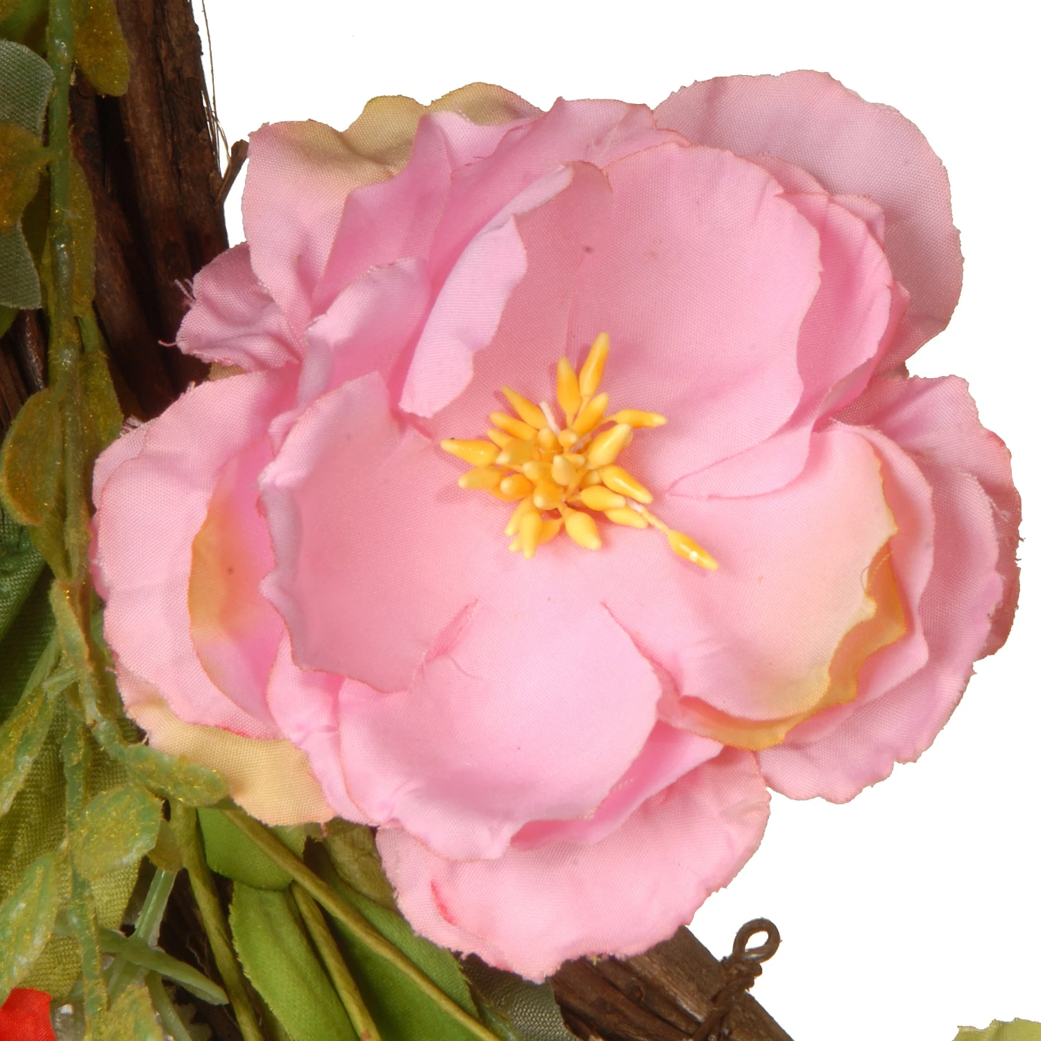 22 In. Spring Wreath With Assorted Flowers, Fern Fronds, And Leafy Greens 4 22 In. Spring Wreath With Assorted Flowers, Fern Fronds, And Leafy Greens - Image 4