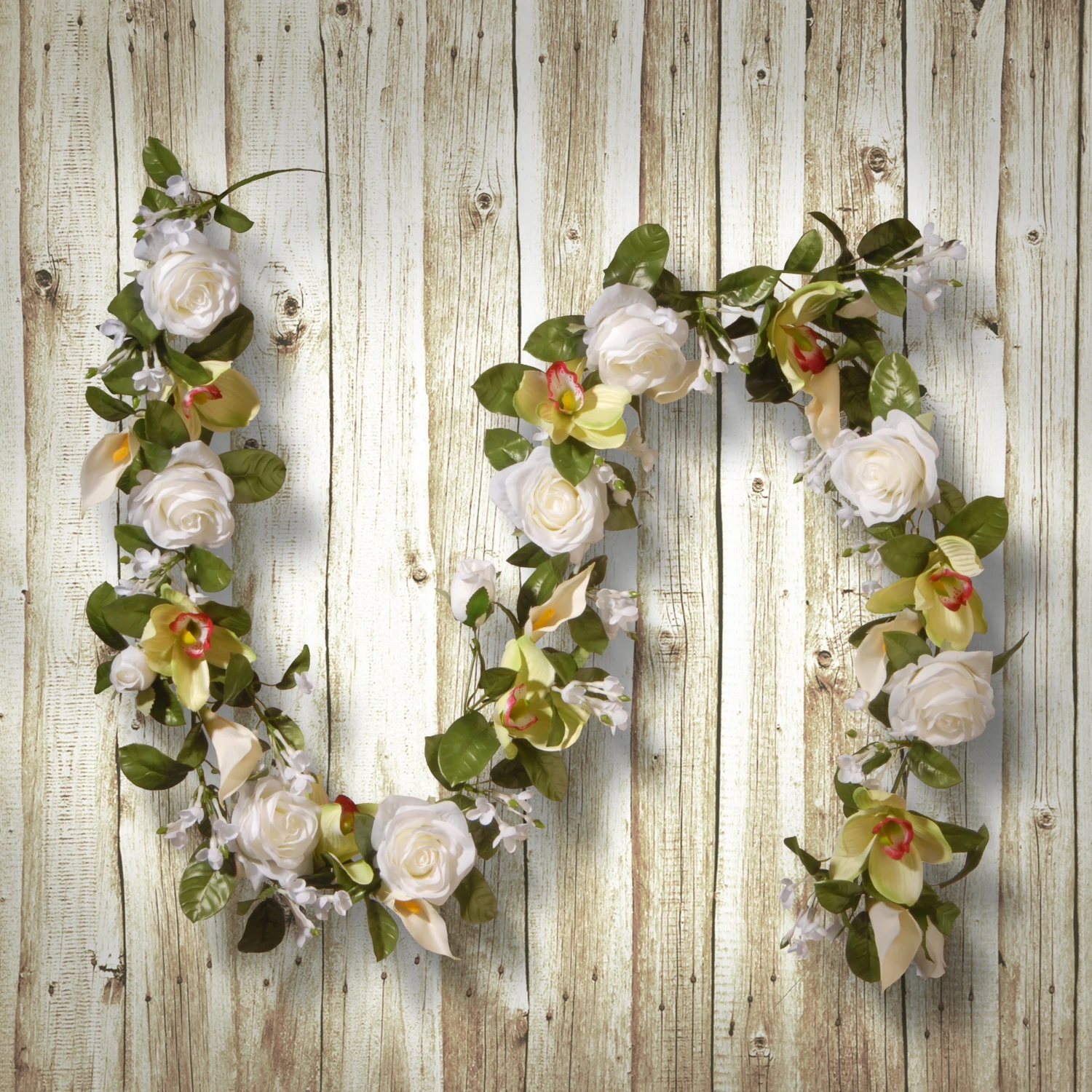 6 Ft. Spring Garland With Roses, Lilies, Berry Clusters, Leafy Greens 2 6 Ft. Spring Garland With Roses, Lilies, Berry Clusters, Leafy Greens - Image 2