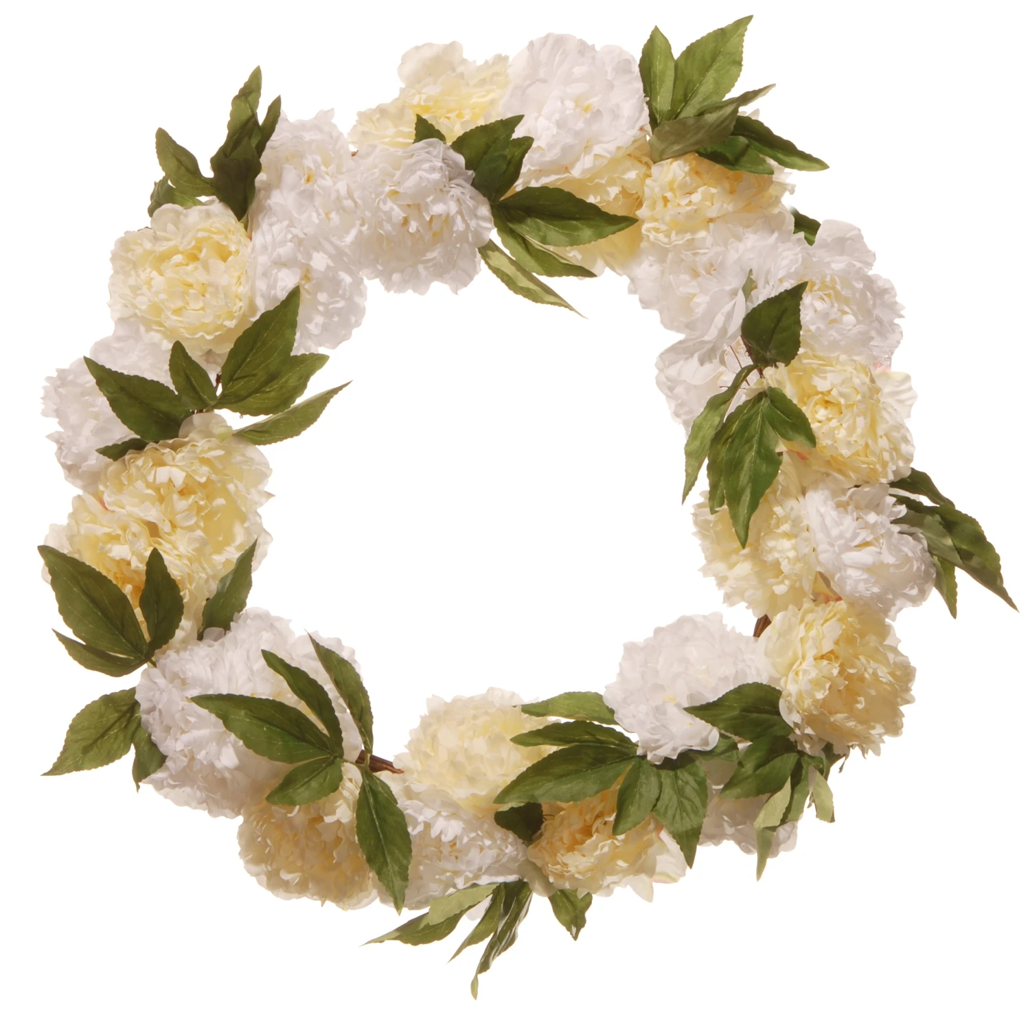 24 In. Spring White Peony Wreath 1 24 In. Spring White Peony Wreath