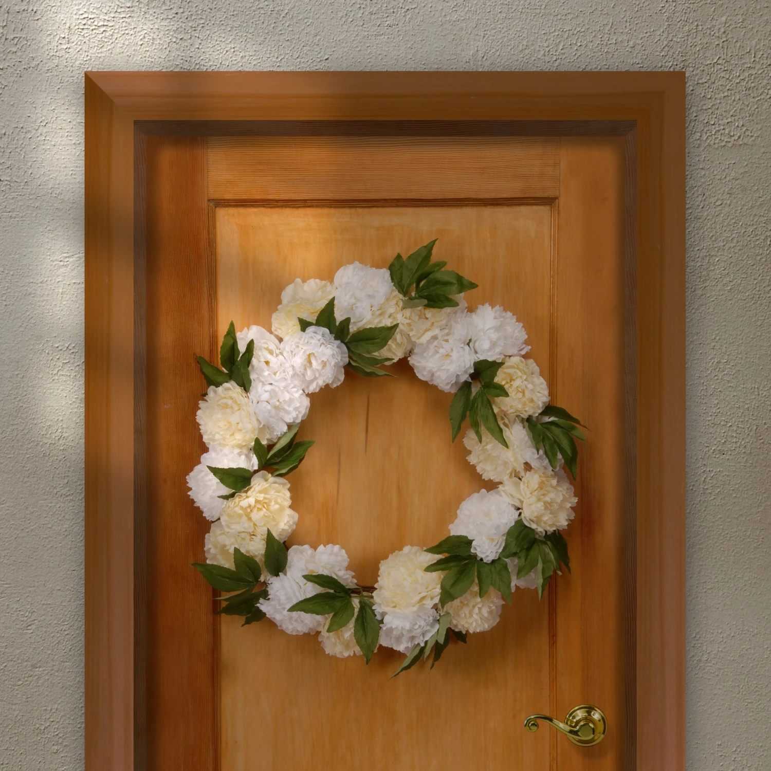 24 In. Spring White Peony Wreath 2 24 In. Spring White Peony Wreath - Image 2