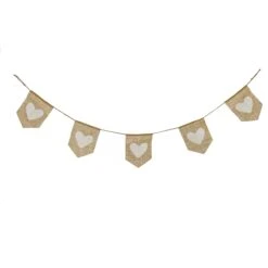 6 Ft. Valentine's Jute Garland With Natural & White Hearts