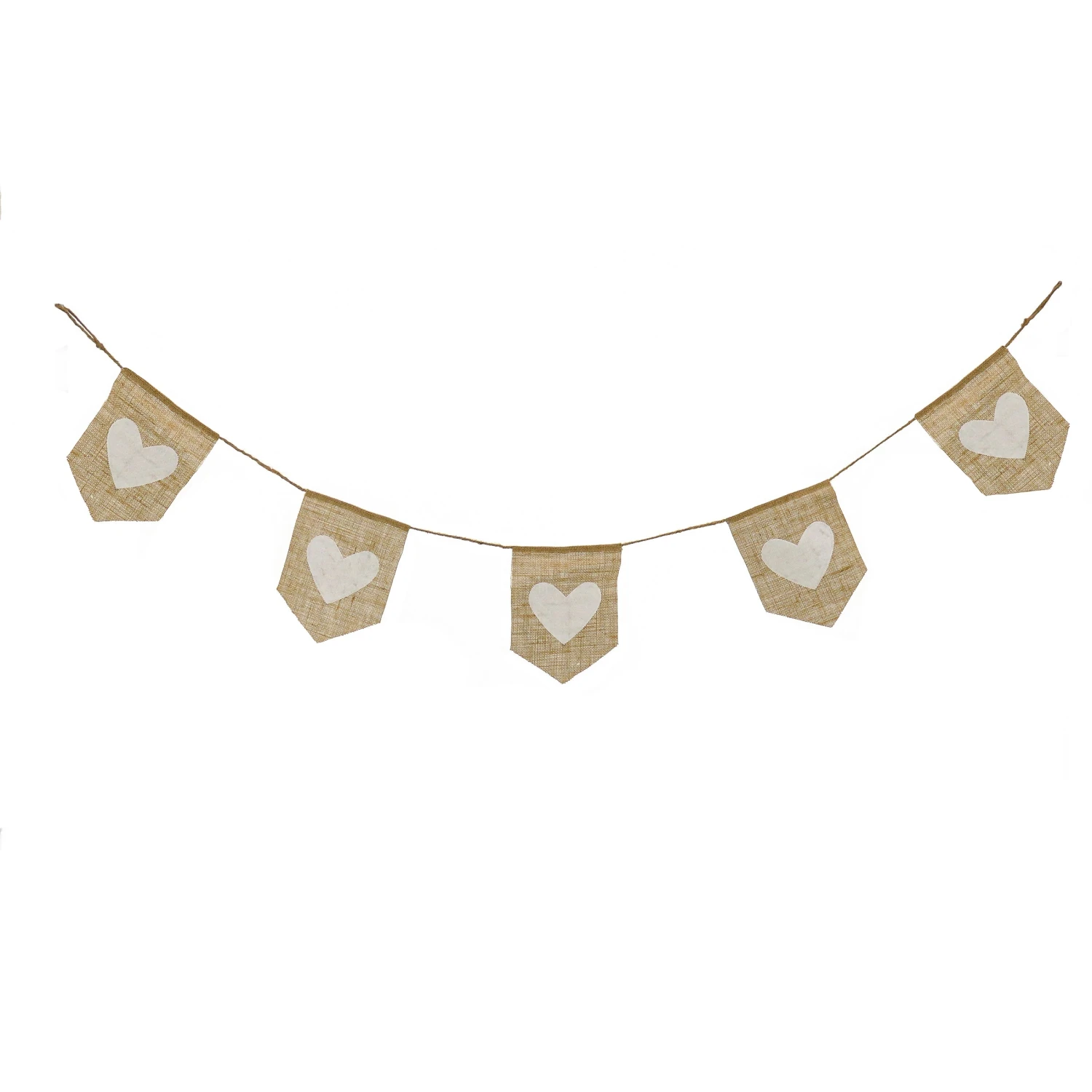 6 Ft. Valentine's Jute Garland With Natural & White Hearts 1 6 Ft. Valentine's Jute Garland With Natural & White Hearts