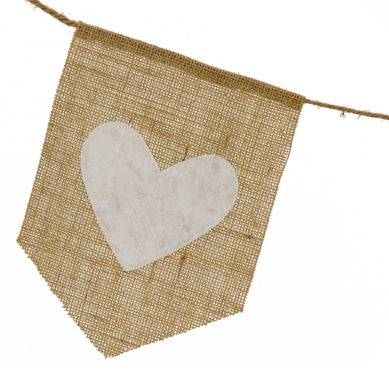 6 Ft. Valentine's Jute Garland With Natural & White Hearts 3 6 Ft. Valentine's Jute Garland With Natural & White Hearts - Image 3