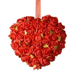 7 In. Floral Red Roses Heart