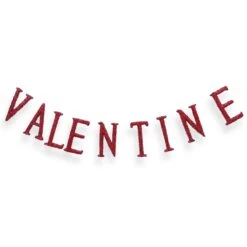 6 Ft. Valentine's Banner Decorated With Red Glitter