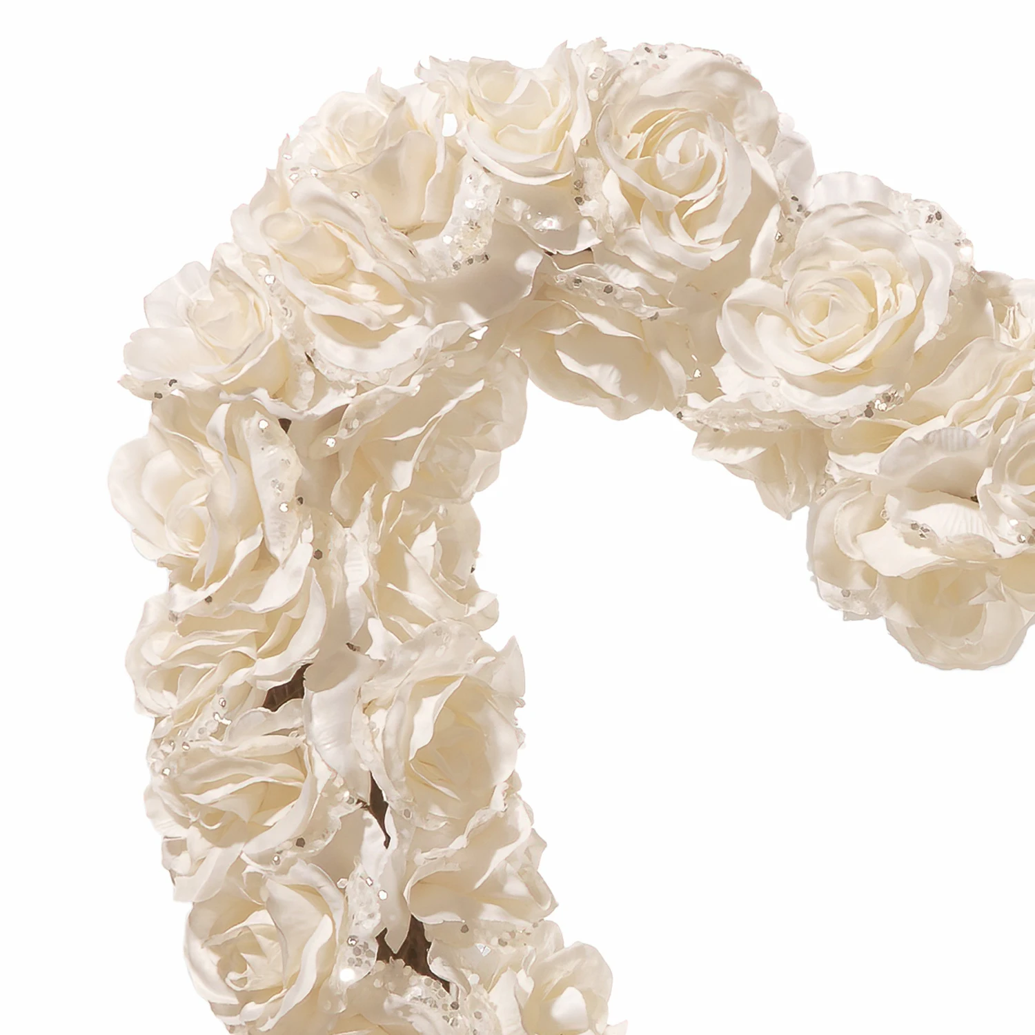 20 In. Valentine's Floral Heart White Roses Wreath 3 20 In. Valentine's Floral Heart White Roses Wreath - Image 3