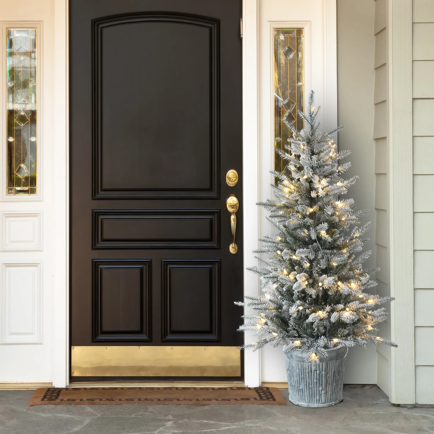 4.5 Ft. Pre-Lit Snowy Alpine Fir Tree With LED Lights 2 4.5 Ft. Pre-Lit Snowy Alpine Fir Tree With LED Lights - Image 2