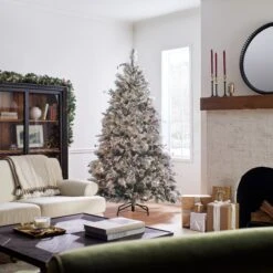 7.5 Ft. Pre-Lit Snowy Bedford Pine Tree With Clear Lights -Christmas Trees Sales SBE1 309 75 Lifestyle