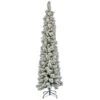 7 Ft. Pre-Lit Snowy Methow Pencil Slim Tree With LED Lights