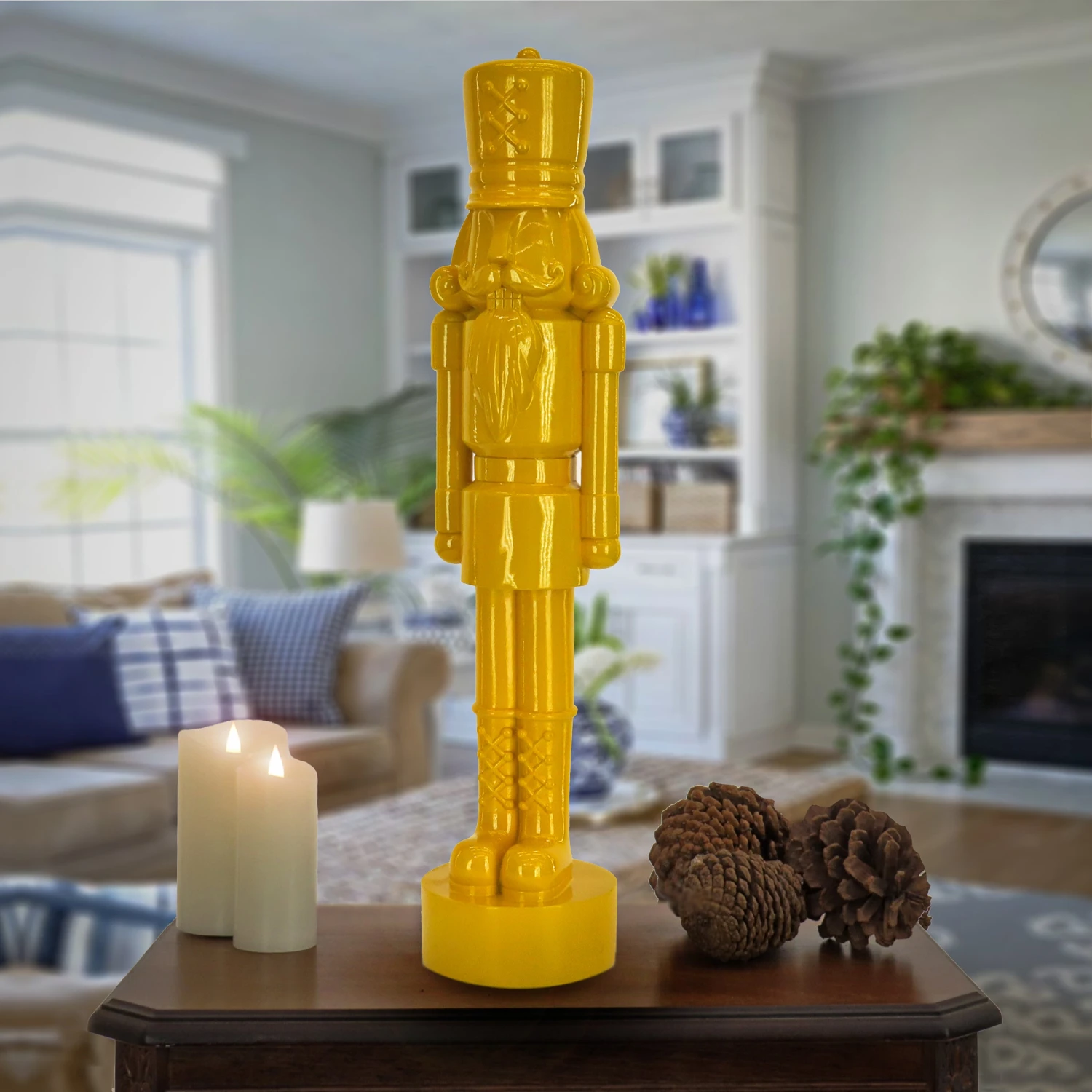 24 In. HGTV Home Collection Nutcracker Christmas Decor, Yellow 2 24 In. HGTV Home Collection Nutcracker Christmas Decor, Yellow - Image 2
