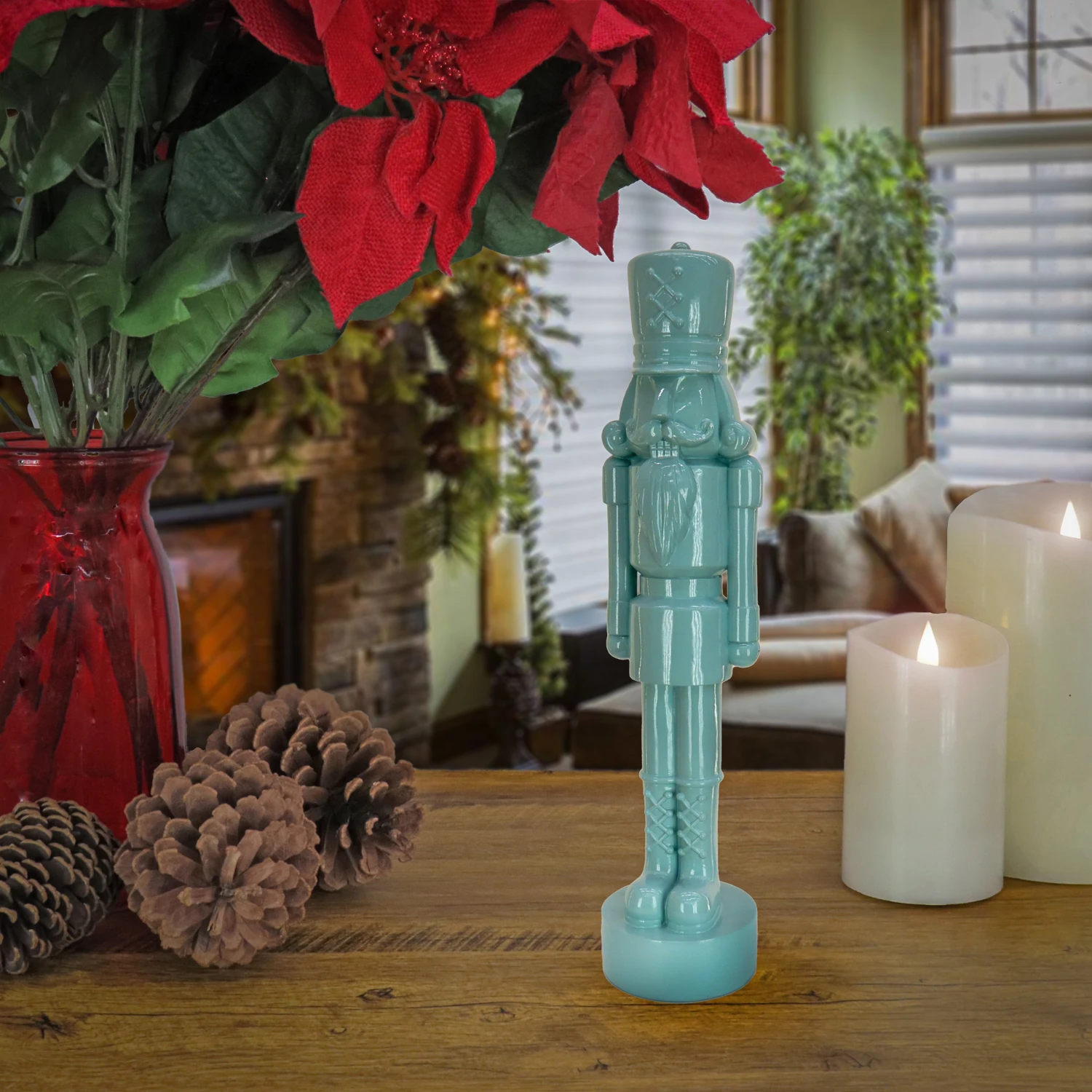 12 In. HGTV Home Collection Nutcracker Christmas Decor, Icy Blue 2 12 In. HGTV Home Collection Nutcracker Christmas Decor, Icy Blue - Image 2