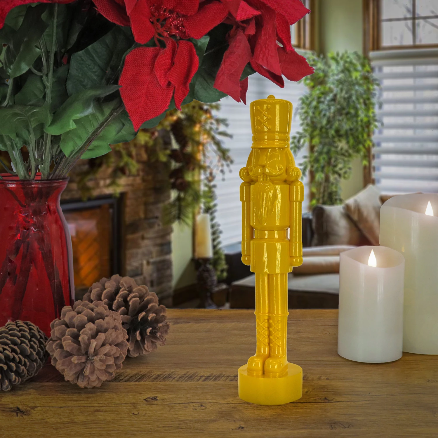 12 In. HGTV Home Collection Nutcracker Christmas Decor, Yellow 2 12 In. HGTV Home Collection Nutcracker Christmas Decor, Yellow - Image 2