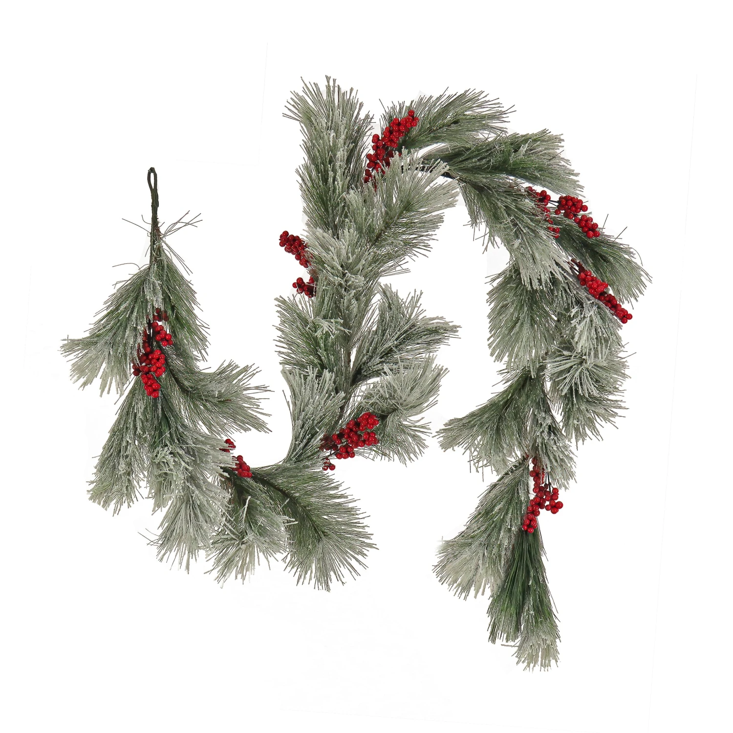 8 Ft. Snowy Pine Berry Plastic Garland 1 8 Ft. Snowy Pine Berry Plastic Garland