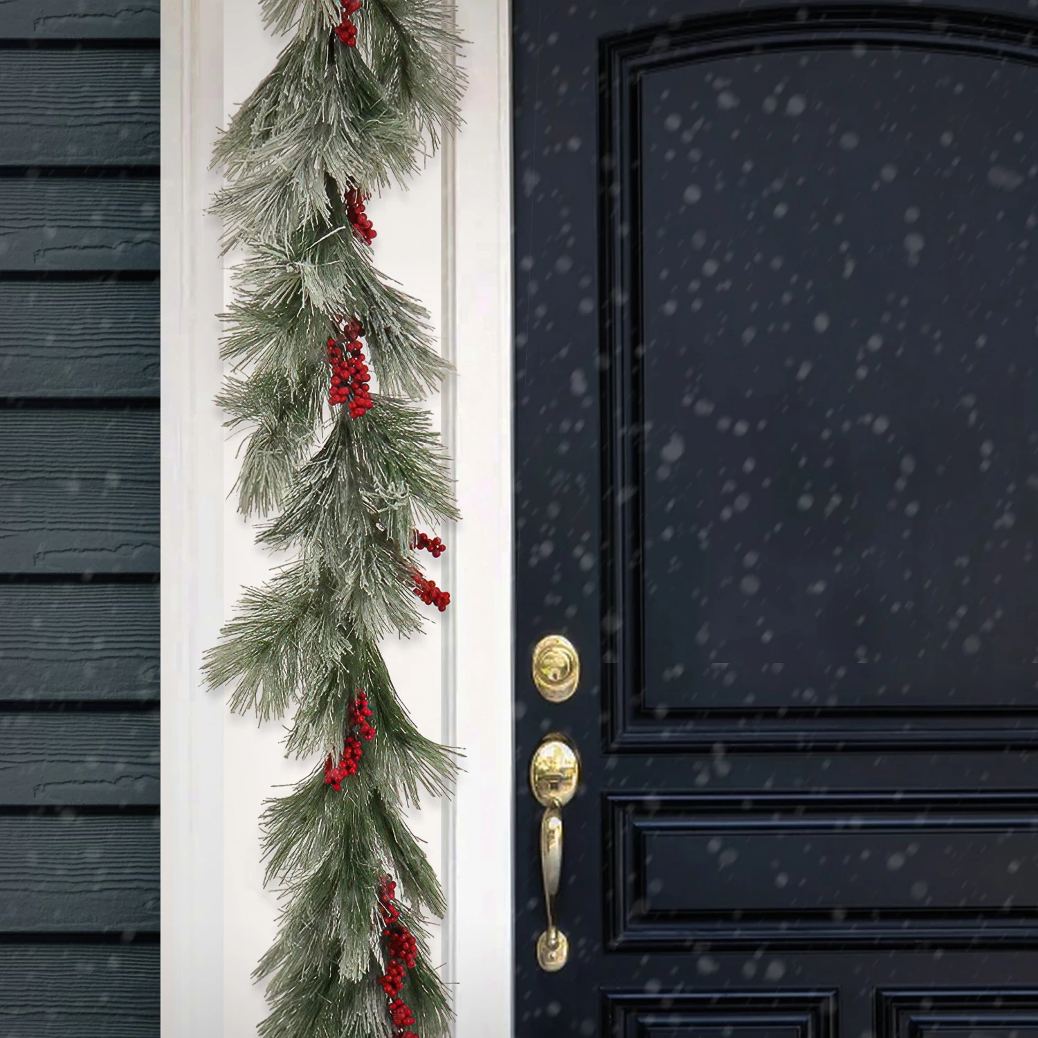 8 Ft. Snowy Pine Berry Plastic Garland 2 8 Ft. Snowy Pine Berry Plastic Garland - Image 2