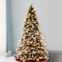 7.5 Ft. Pre-Lit Snowy Westwood Pine Full Tree With Clear Lights -Christmas Trees Sales SWP3 307 75 2