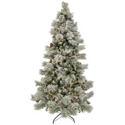7.5 Ft. Pre-Lit Snowy Yorkshire Tree With Clear Lights