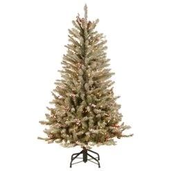 4.5 Ft. Pre-Lit Dunhill Fir Slim Tree With Clear Lights