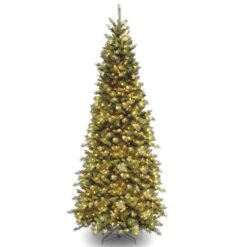 10 Ft. Pre-Lit Tiffany Fir Slim Tree With Clear Lights