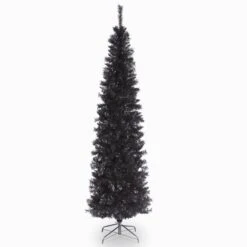 6 Ft. Tinsel Collection Black Tree