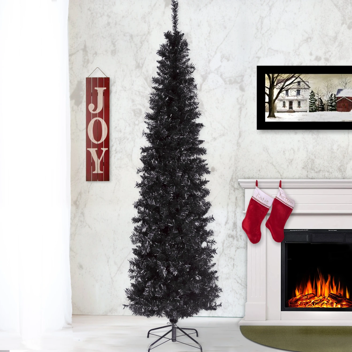 6 Ft. Tinsel Collection Black Tree 3 6 Ft. Tinsel Collection Black Tree - Image 3