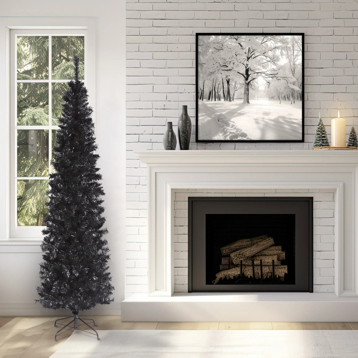 6 Ft. Tinsel Collection Black Tree 2 6 Ft. Tinsel Collection Black Tree - Image 2