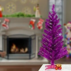3 Ft. Tinsel Collection Magenta Pink Tree 5 3 Ft. Tinsel Collection Magenta Pink Tree -Christmas Trees Sales TT33 706 30 1 2